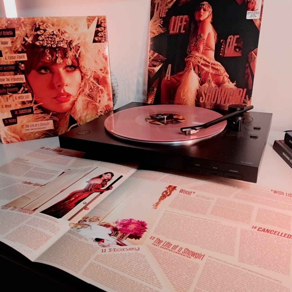 Taylor Swift The Life of a Showgirl Vinyl Target Exclusive Pink Shimmer Poster